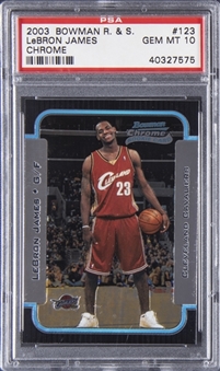 2003-04 Bowman Chrome Rookies and Stars Basketball #123 LeBron James Rookie Card - PSA GEM MT 10